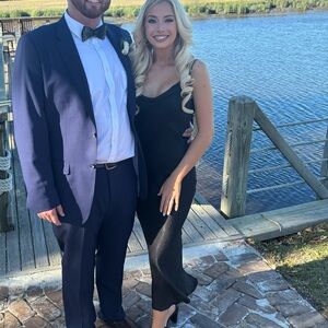 Black Satin Midi Dress